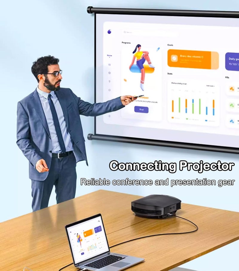 AKWOR كابل DisplayPort إلى VGA بطول 6 أقدام / عبوة 2 ، محول Display Port DP إلى VGA ، كابل فيديو 1080P@60Hz من اللابتوب / الكمبيوتر (DP) إلى الشاشة / البروجيكتور (VGA) ، غير ثنائي الاتجاه ، غير مخصص لـ HDMI أو USB - Image 5